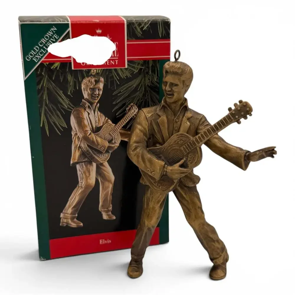Hallmark Elvis Brass Plated Christmas Ornament 1992